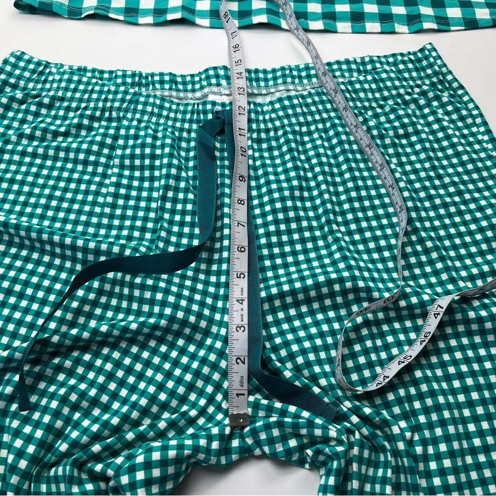 Draper James x Lands’ End Green White Checker Gingham Women 1X 16W - 18W Pajamas - Picture 10 of 13